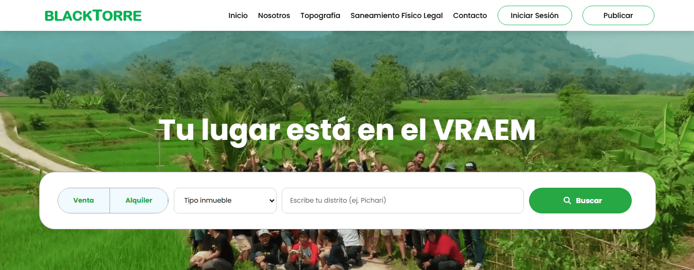 Captura de pantalla de la página web de BlackTorre